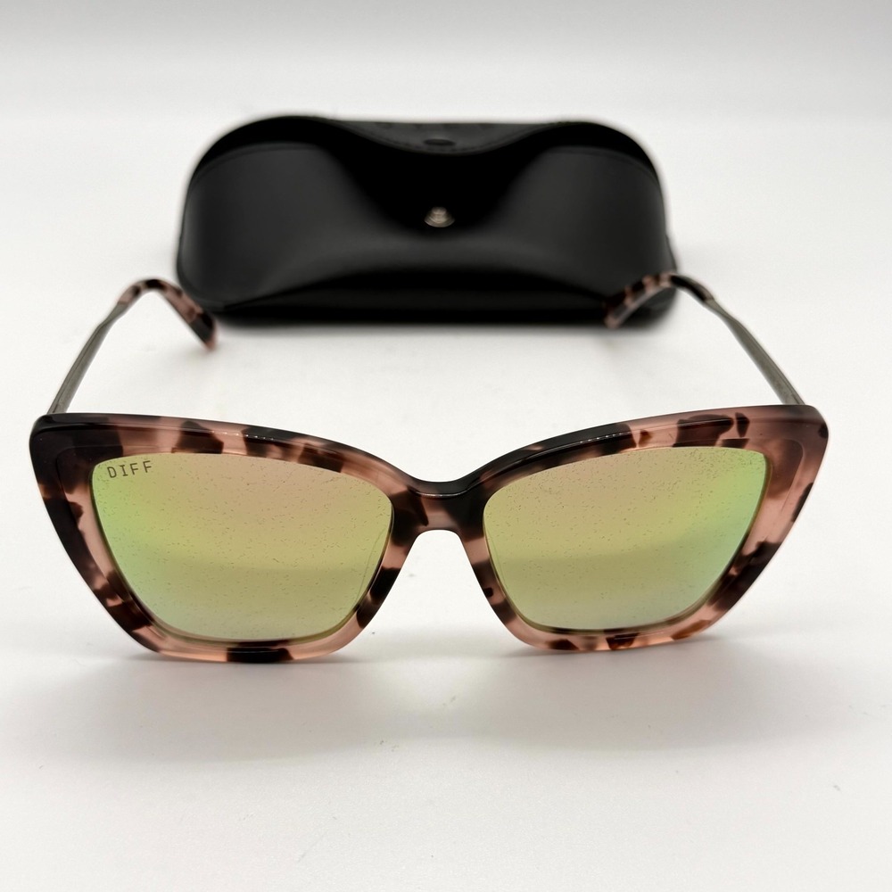 DIFF Eyewear Becky II HM-TF30P Tortoise Taupe Polarized Cat Eye Sunglasses